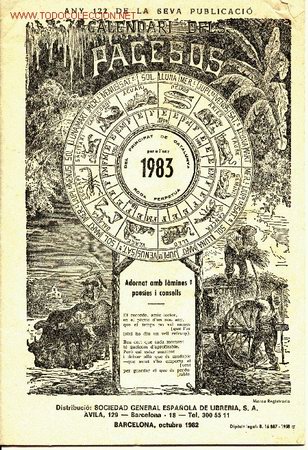 Coleccionismo calendarios: Calendari dels pagesos 1983 - Foto 1