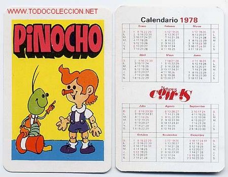 Coleccionismo Calendarios: CALENDARIO PINOCHO , 1978 , COMAS, CAD 25