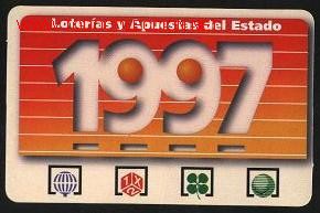 Coleccionismo calendarios: calendario-loter&iacute;as y apuestas del estado a&ntilde;o 1997