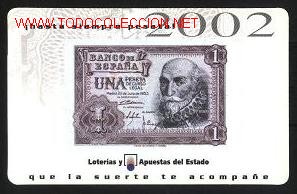 Coleccionismo calendarios: calendario-loter&iacute;as y apuestas del estado a&ntilde;o 2002