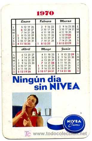 Colecionismo Calend&aacute;rios: CALENDARIO FOURNIER , PUBLICIDAD NIVEA ,1970 , CAL1732 B