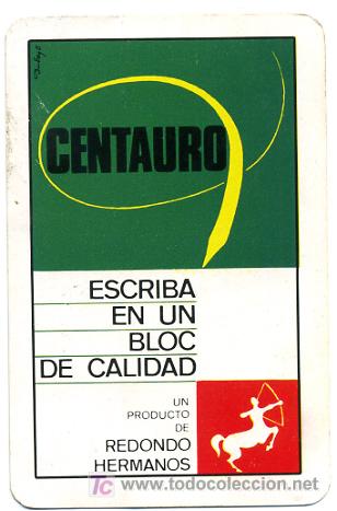 Colecionismo Calend&aacute;rios: CALENDARIO FOURNIER , CENTAURO ,1970 , CAL1733 B