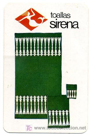 Collectables Calendars: CALENDARIO FOURNIER , TOALLAS SIRENA , REVESO HORIZONTAL , 1970 , CAL1863