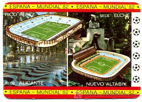 Coleccionismo calendarios: CALENDARIO TEMA FUTBOL , ESTADIO ALICANTE Y ELCHE , MUNDIAL 1982  , CAL1992