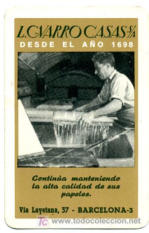 Collezionismo Calendari: CALENDARIO FOURNIER , GUARRO CASAS  , 1962 REVERSO HORIZONTAL ,   CAL1931