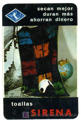 Colecionismo Calend&aacute;rios: CALENDARIO FOURNIER , TOALLAS SIRENA , 1965 , CAL2185