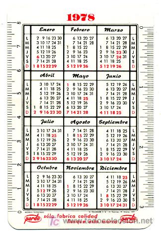 Collectables Calendars: CALENDARIO FOURNIER , PUBLICIDAD PARDO ,  1978 1979  ,  CAL2231