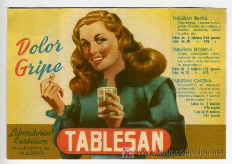 Collectionnisme Calendriers: CALENDARIO PUBLICIDAD TABLESAN , FARMACIA ,DIPTICO , 1949