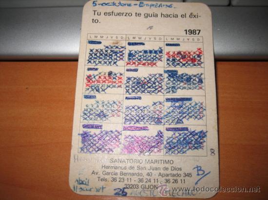 Coleccionismo calendarios: 1987   SANATORIO MARITIMO - Foto 2
