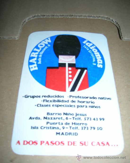 Coleccionismo calendarios: Calendario publicitario. Harlow idiomas, a&ntilde;o 1992.
