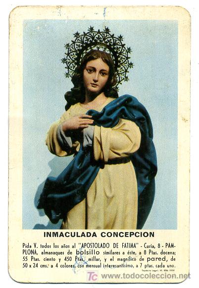 Collezionismo Calendari: CALENDARIO FOURNIER , INMACULADA CONCEPCION , 1959 , CAL2252