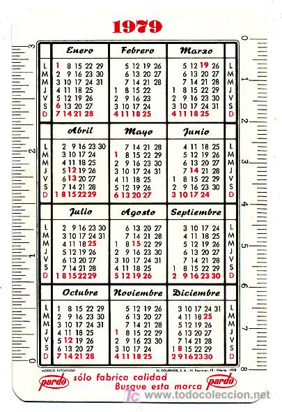 Coleccionismo calendarios: CALENDARIO FOURNIER , PUBLICIDAD PARDO , 1978 1979 , CAL2253