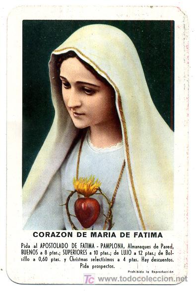 Collezionismo Calendari: CALENDARIO FOURNIER , CORAZON DE MARIA DE FATIMA  , 1961  , CAL2425