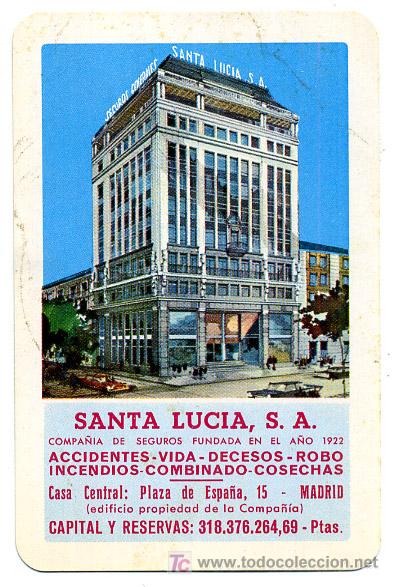 Coleccionismo calendarios: CALENDARIO FOURNIER , SEGUROS SANTA LUCIA  , 1971  , CAL2427