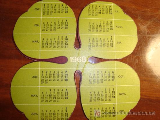 Coleccionismo calendarios: 1968 / 1869 TREBOL , RECORTABLE