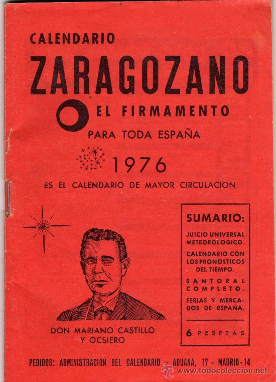 calendario zaragozano-el firmamento-1976. - Comprar Calendarios antiguos en todocoleccion - 20686091