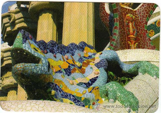 Coleccionismo Calendarios: CALENDARIO DE BOLSILLO A&Ntilde;O 2007.Drag&oacute;n de Gaud&iacute; - Parque G&uuml;ell de Barcelona -