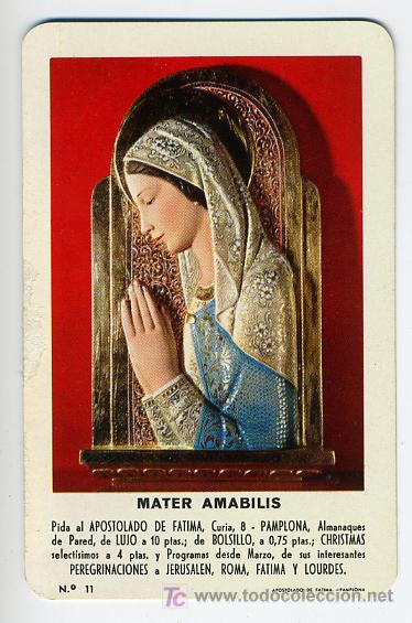 Collectables Calendars: CALENDARIO FOURNIER ,  MATER AMABILIS , 1964 , CAL2679
