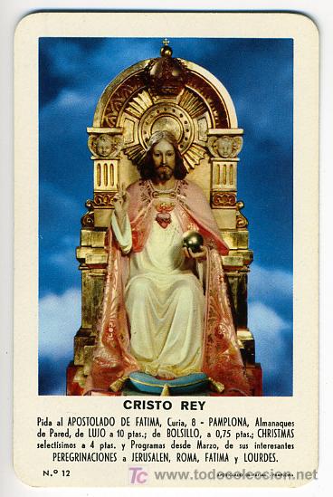 Collectables Calendars: CALENDARIO FOURNIER , CRISTO REY , 1964 , CAL2680