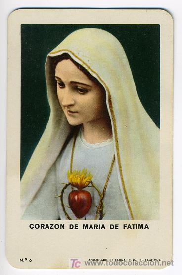Collectables Calendars: CALENDARIO FOURNIER ,  CORAZON DE MARIA DE FATIMA  , 1976 , CAL2693