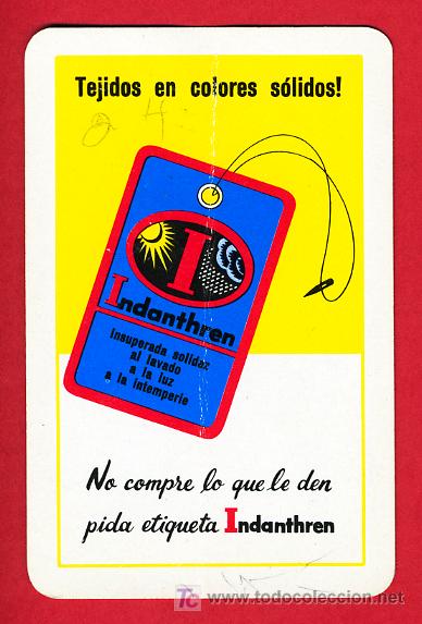 Collectables Calendars: CALENDARIO FOURNIER , ETIQUETA INDANTHREN , 1963  , CAL2721