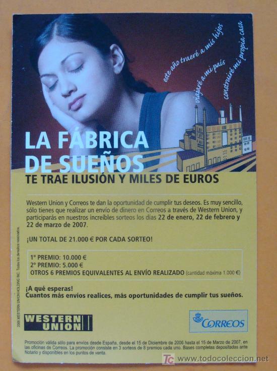 Sammeln von Kalendern: CALENDARIO DE CORREOS. 2007. WESTERN UNION. LA F&Aacute;BRICA DE SUE&Ntilde;OS. PERFECTO.