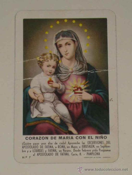 Collezionismo Calendari: CALENDARIO FOURNIER CORAZON DE MARIA CON EL NI&Ntilde;O 1961 - TIENE DOS DOBLECES EN EL CENTRO TAL COMO SE