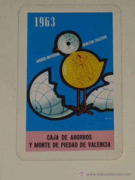Collectables Calendars: CALENDARIO DE FOURNIER DE LA CAJA DE AHORROS Y MONTE DE PIEDAD DE VALENCIA - A&ntilde;o 1963 - MUY RARO.