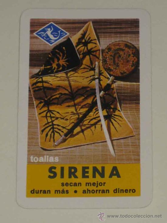 Colecionismo Calend&aacute;rios: CALENDARIO DE FOURNIER DE TOALLAS SIRENA - A&ntilde;o 1964.