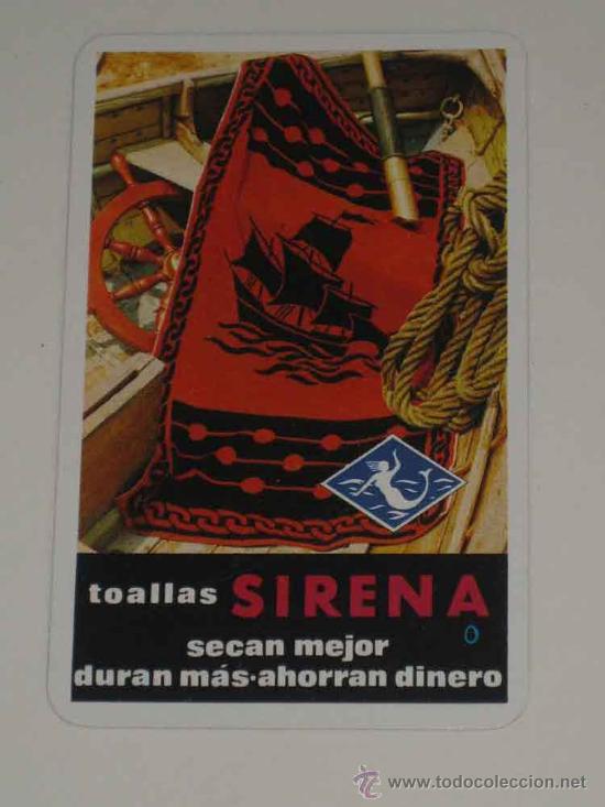 Colecionismo Calend&aacute;rios: CALENDARIO DE FOURNIER TOALLAS SIRENA - A&ntilde;o 1967