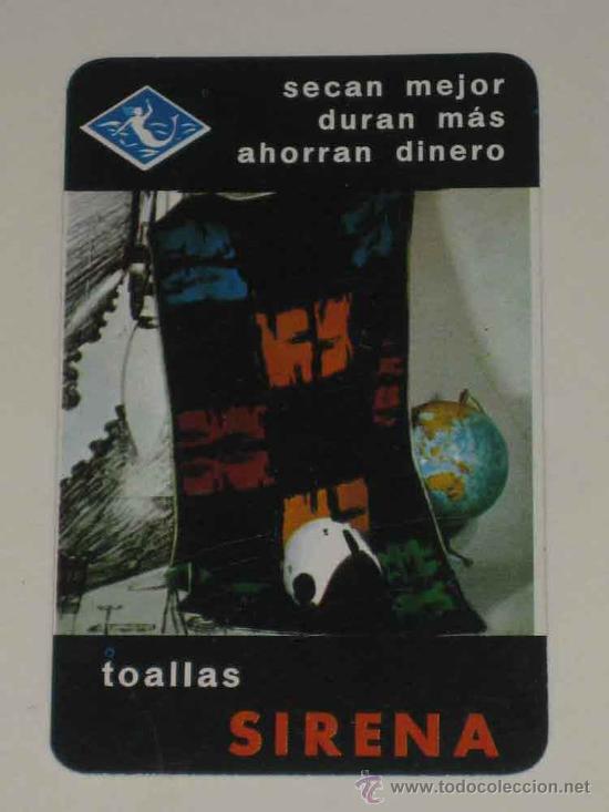 Collectables Calendars: CALENDARIO DE FOURNIER TOALLAS SIRENA - A&Ntilde;O 1965.