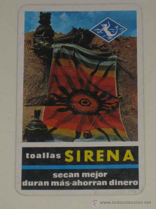Colecionismo Calend&aacute;rios: CALENDARIO FOURNIER PUBLICIDAD TOALLAS SIRENA - 1966