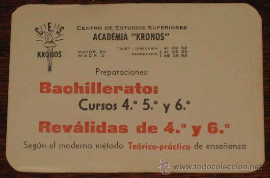 Collectables Calendars: CALENDARIO DE BOLSILLO 1959 PUBLICIDAD ACADEMIA KRONOS