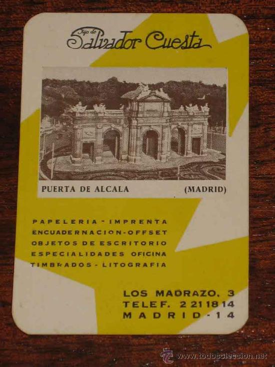 Collectables Calendars: CALENDARIO DE BOLSILLO 1961 PUBLICIDAD SALVADOR CUESTA, PAPELERIA, IMPRENTA