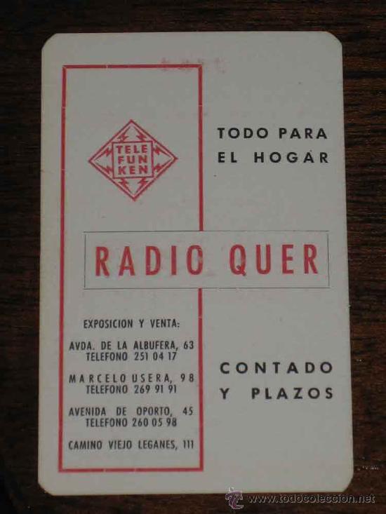 Colecionismo Calend&aacute;rios: CALENDARIO  1964 CON PUBLICIDAD DE RADIO QUER
