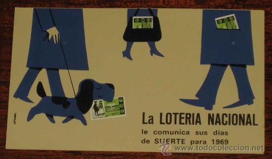 Collezionismo Calendari: CALENDARIO 1969 - PUBLICIDAD LA LOTERIA NACIONAL