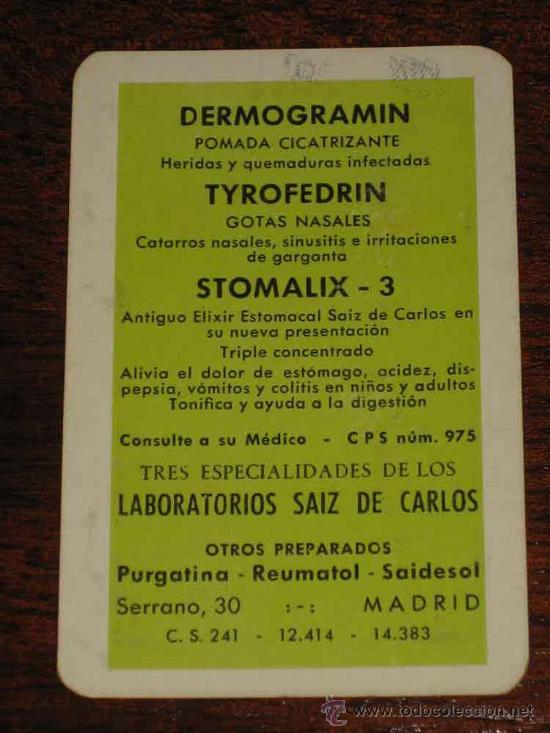 Colecionismo Calend&aacute;rios: ANTIGUO CALENDARIO 1968 - CON PUBLICIDAD DE LABORATORIOS SAIZ DE CARLOS - FARMACIA