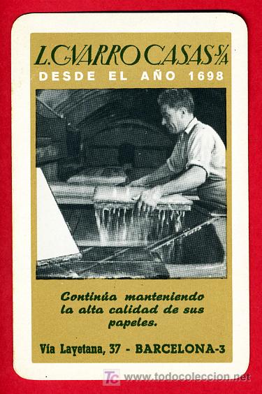 Collectionnisme Calendriers: CALENDARIO FOURNIER , L. GUARRO CASAS, REVERSO HORIZONTAL , 1962  , CAL2960