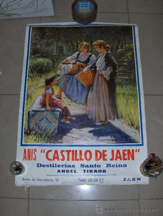 Coleccionismo Calendarios: ALMANAQUE DE ANIS CASTILLO DE JAEN, DESTILERIAS SANTO REINO. OLEO DE VICENTE GINER.