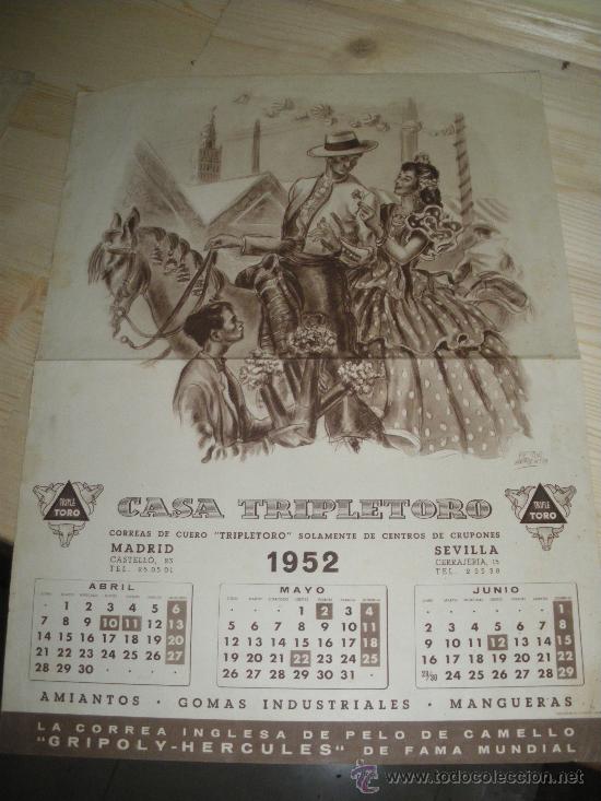 Coleccionismo calendarios: HOJA DE ALMANAQUE DE CASA TRIPLETORO, 1952. DIBUJO DE VICTOR ARMENTIA.