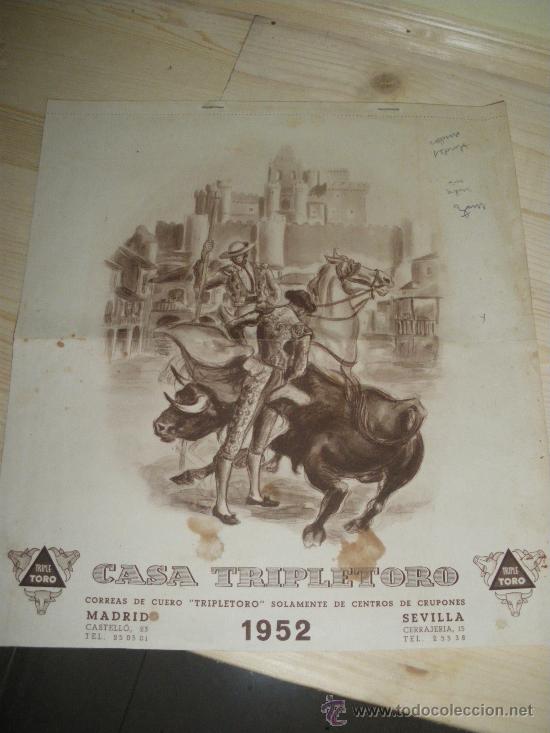 Coleccionismo calendarios: HOJA DE ALMANAQUE DE CASA TRIPLETORO, MADRID SEVILLA. DIBUJO DE VICTOR ARMENTIA.