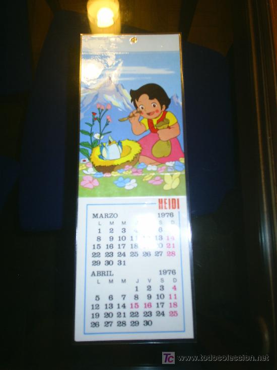 Coleccionismo Calendarios: M69 BONITO CALENDARIO POSTAL DE HEIDI MARZO ABRIL 1976 ORIGINAL PLASTIFICADO
