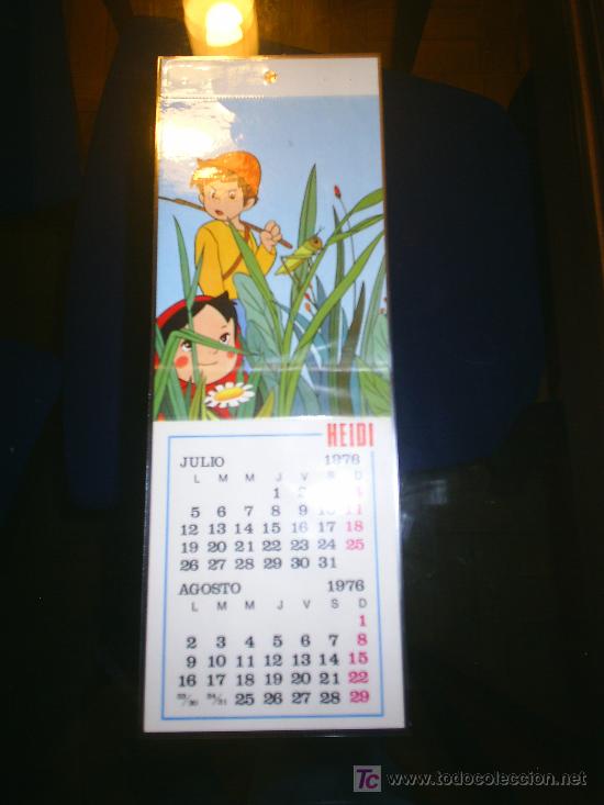 Coleccionismo Calendarios: M69 BONITO CALENDARIO POSTAL DE HEIDI JULIO AGOSTO 1976 ORIGINAL PLASTIFICADO