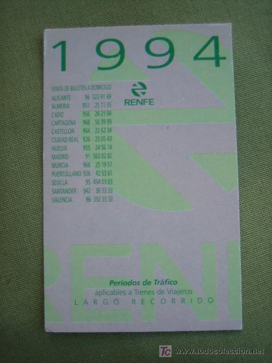 Coleccionismo calendarios: calendario 1994 - renfe - Foto 1