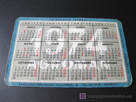 Coleccionismo Calendarios: CALENDARIO AGROMAN DE 1974 - 1975