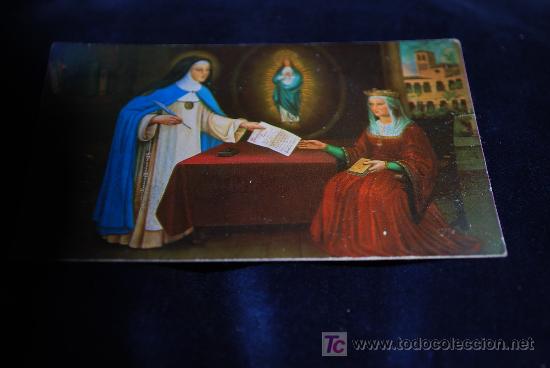 Coleccionismo calendarios: estampa carton calendario 1989, estampa de la virgen