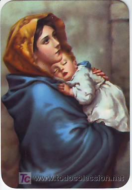 Coleccionismo calendarios: Calendario religioso Maria con el ni&ntilde;o Jes&uacute;s a&ntilde;o 1992