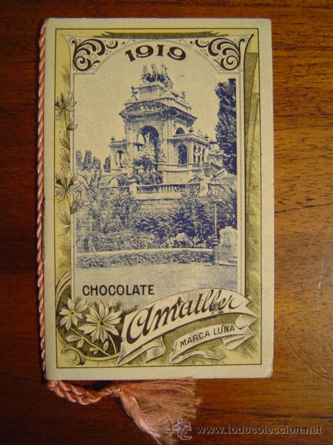 Coleccionismo calendarios: CALENDARIO de 1919  de CHOCOLATES AMATLLER  ( Marca LUNA ) de Barcelona
