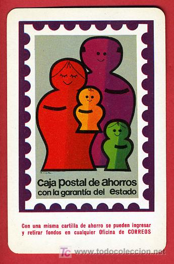 Colecionismo Calend&aacute;rios: CALENDARIO FOURNIER  CAJA POSTAL DE AHORROS  , 1974 , CAL 3187