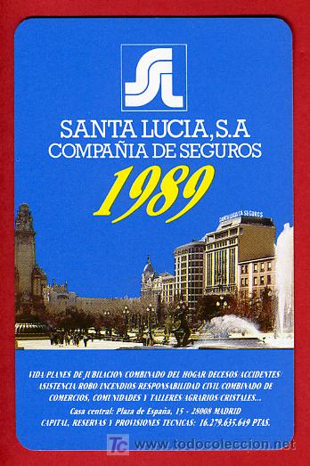 Collectables Calendars: CALENDARIO FOURNIER  SEGUROS SANTA LUCIA , 1989 , CAL3415
